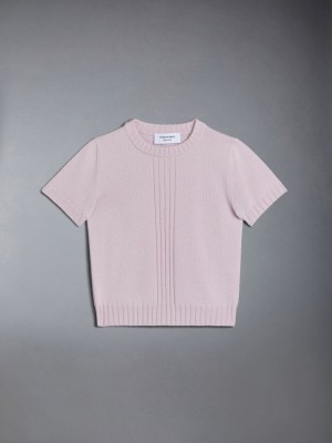 Girls's Thom Browne Wool Knit T Shirts Pink | PKT03K42228