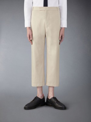 Men Thom Browne Typewriter Straight Leg Pants Beige | VKJ01X27310