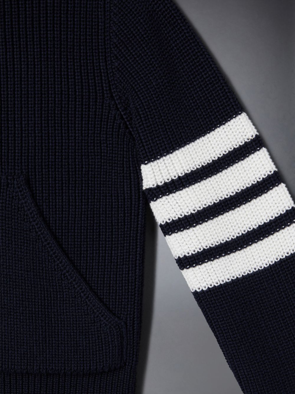 Boys's Thom Browne Cotton 4-Bar Zip up Cardigan Blue | SOL39D53584