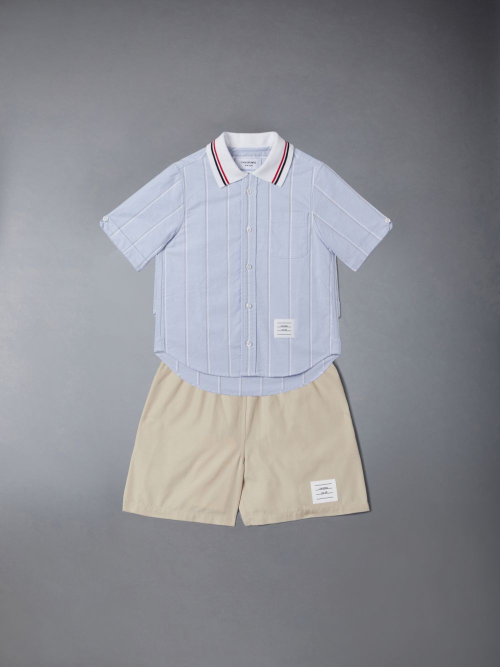 Boys's Thom Browne Typewriter Rugby Shorts Brown | GCF81J56395
