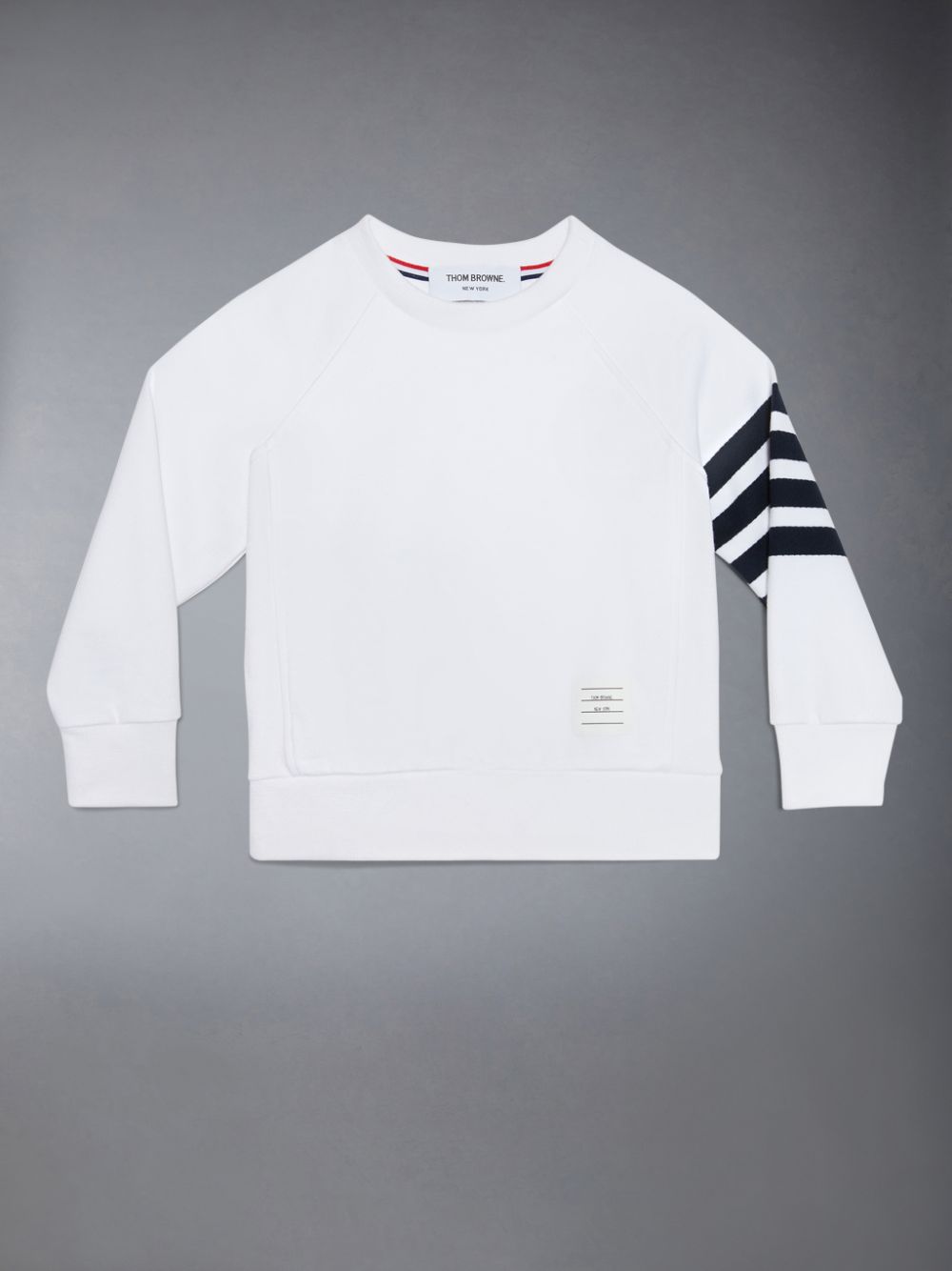 Girls\'s Thom Browne Classic Loopback 4-Bar Sweatshirts White | LCQ15B47211