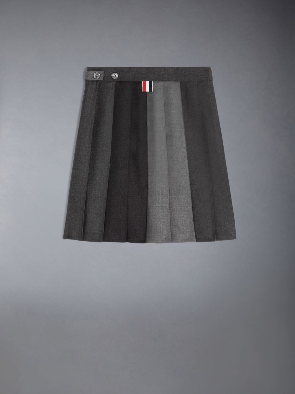 Girls's Thom Browne Funmix Twill Pleated Mini Skirts Grey | SAQ85H21695