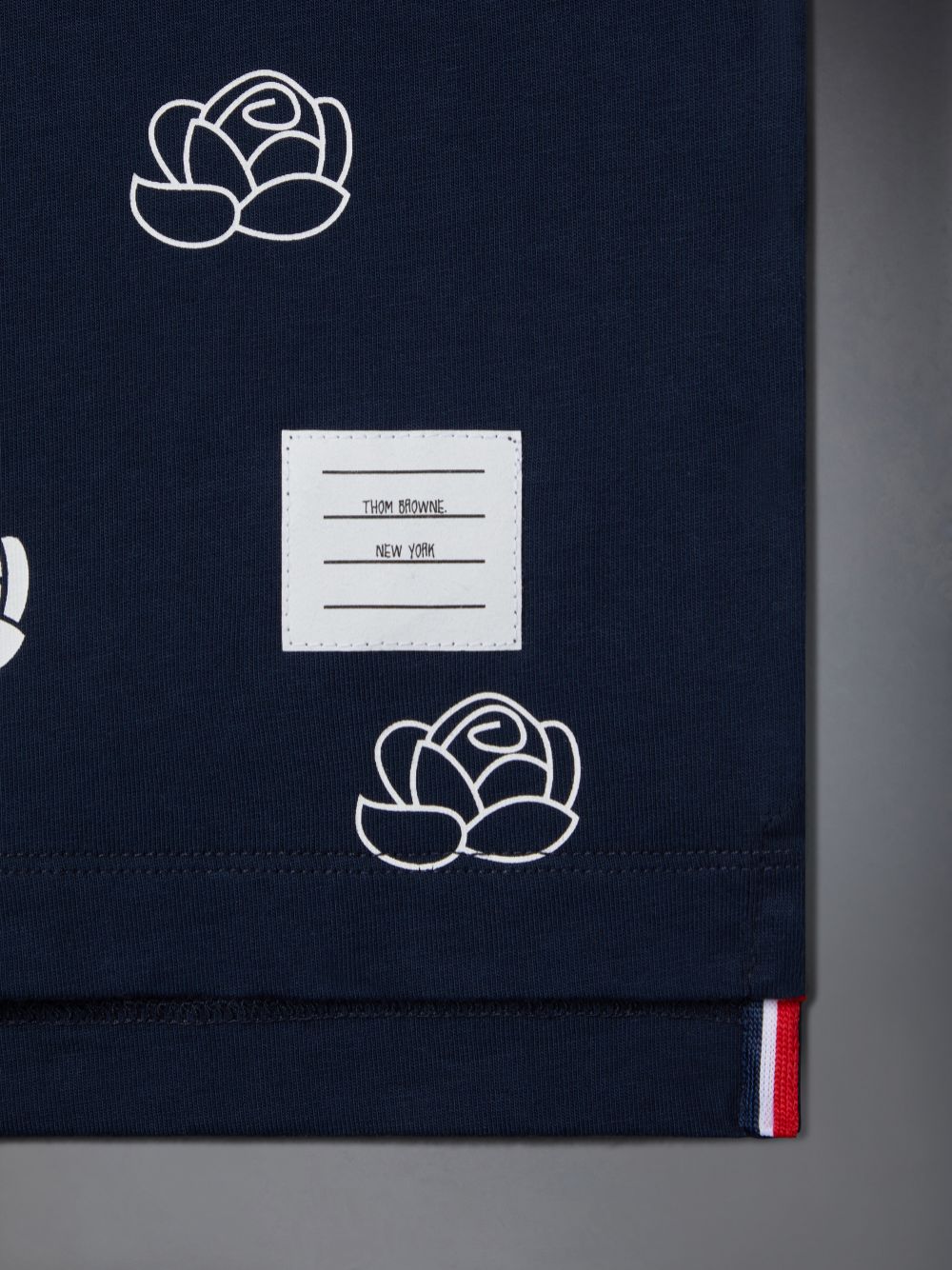 Girls's Thom Browne Light Medium Jersey Rose and Raven T Shirts Blue | LVG21H39397
