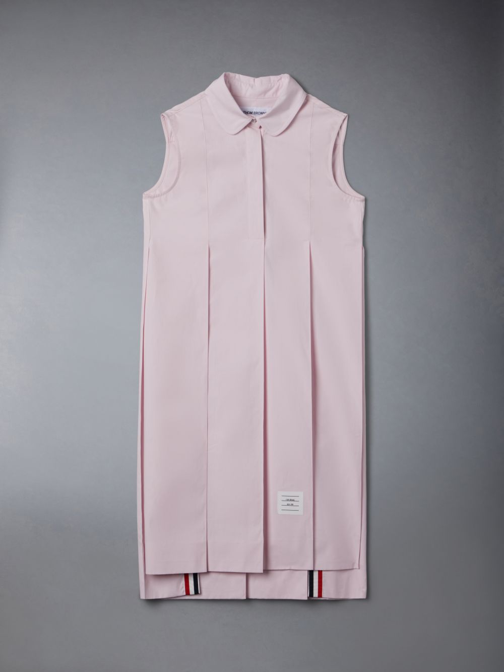 Girls\'s Thom Browne Poplin Wide Pleated Shirt Dress Pink | FBX01T99854