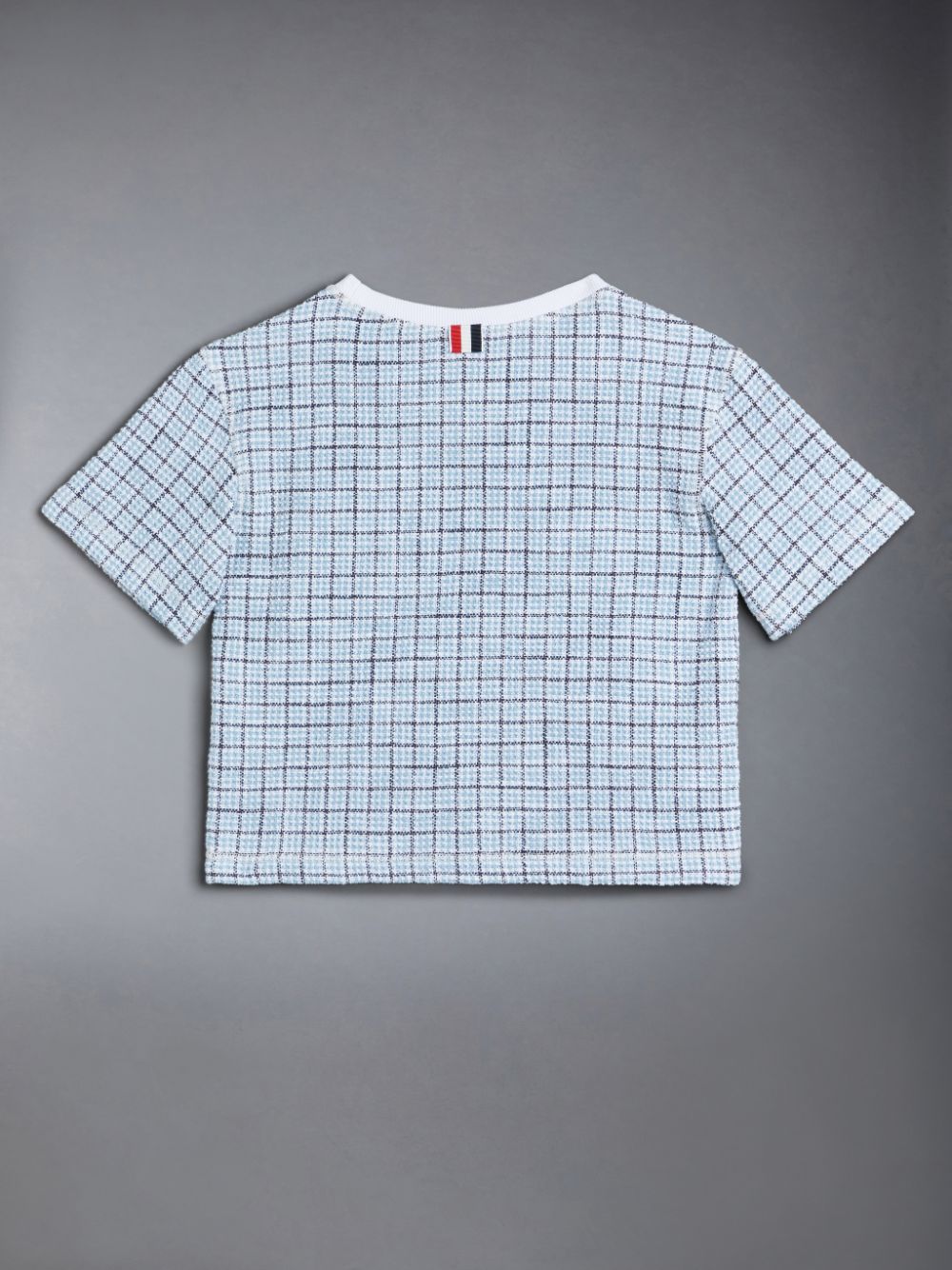 Girls's Thom Browne Tweed Jersey Boxy T Shirts Blue | CWS75C95788