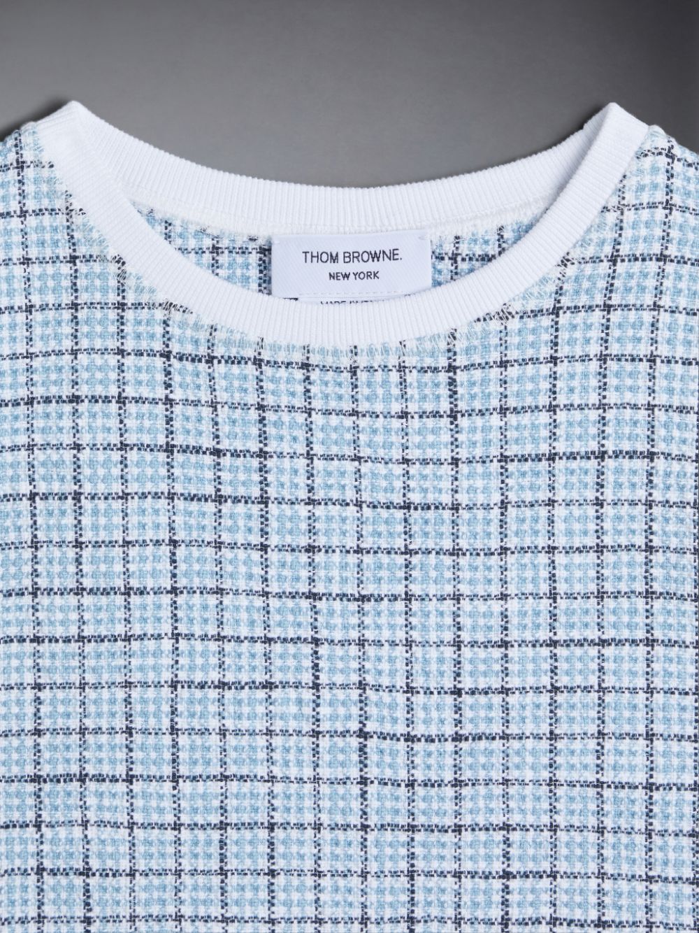 Girls's Thom Browne Tweed Jersey Boxy T Shirts Blue | CWS75C95788