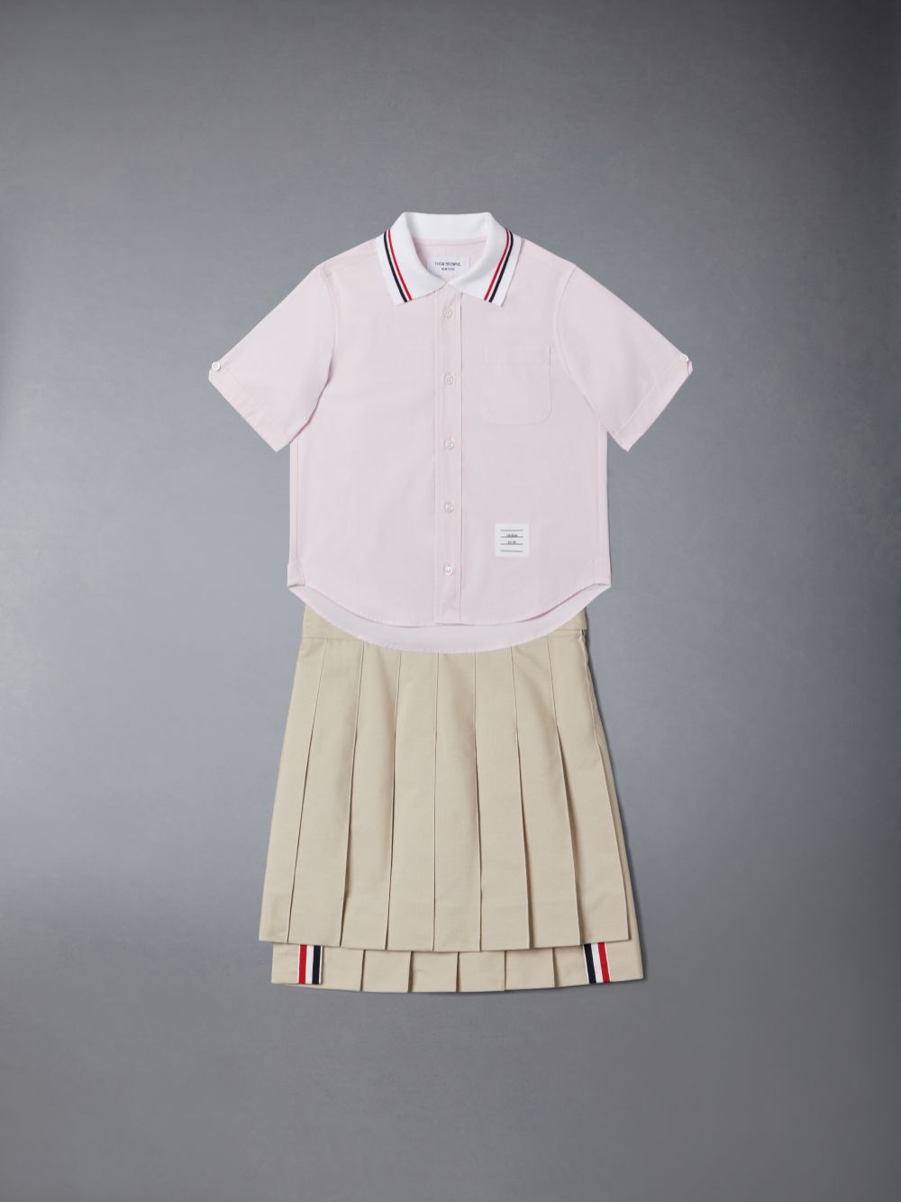 Girls's Thom Browne Typewriter Pleated Mini Skirts Brown | XQN02Q44711