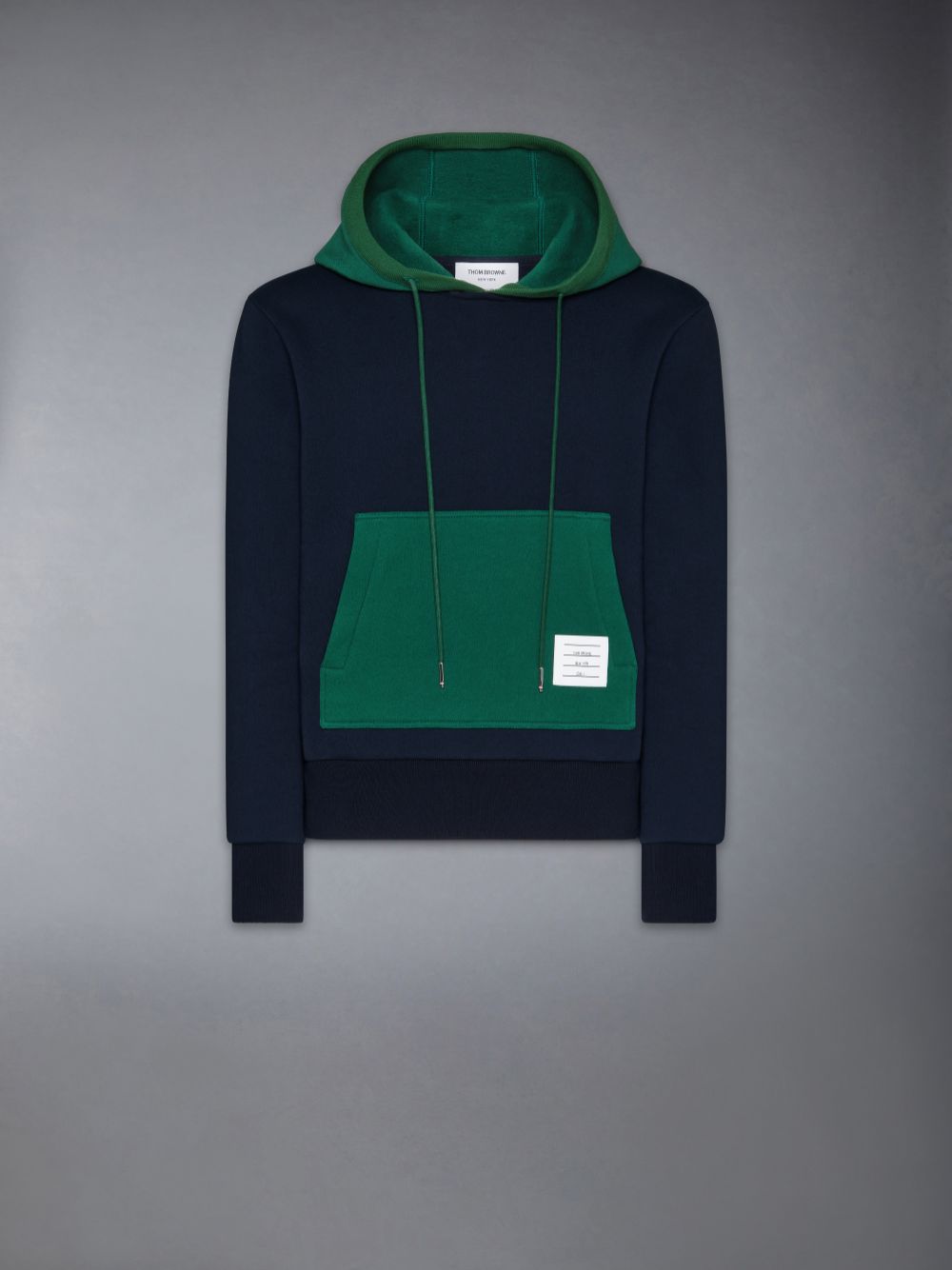 Men Thom Browne Brushed Color Blocked Hoodie Pullover Blue | BTP47E75876