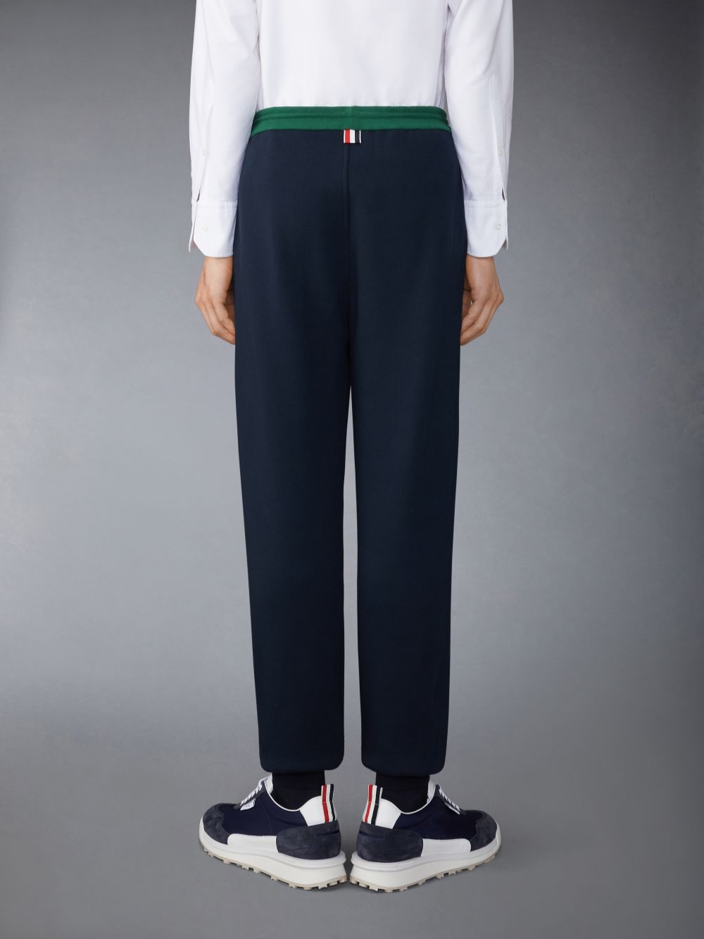 Men Thom Browne Brushed Color Blocked Sweatpants Blue | KZY95I40173