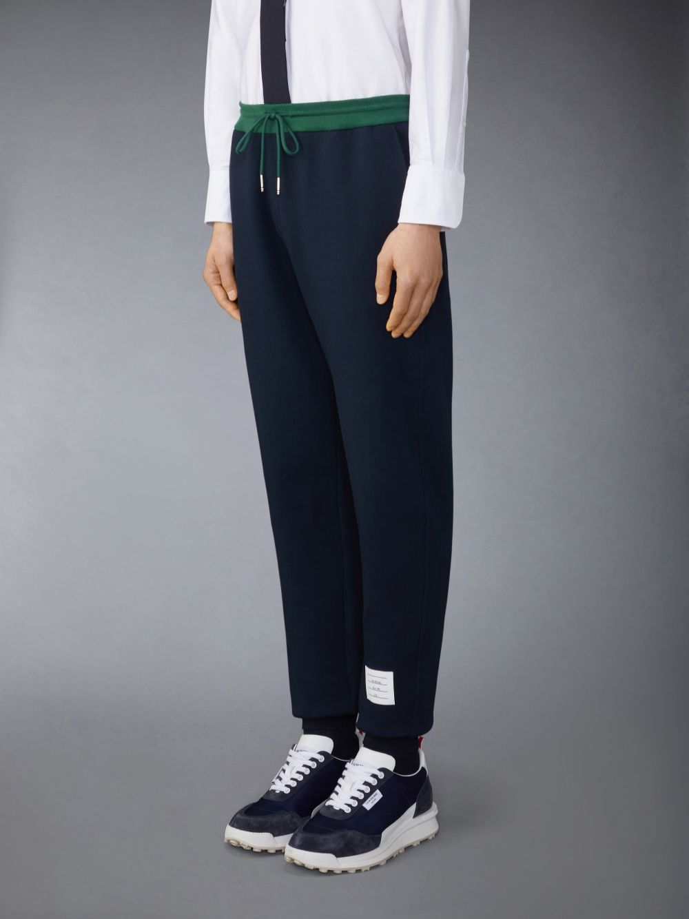 Men Thom Browne Brushed Color Blocked Sweatpants Blue | KZY95I40173