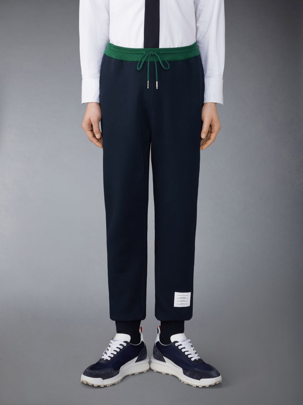 Men Thom Browne Brushed Color Blocked Sweatpants Blue | KZY95I40173