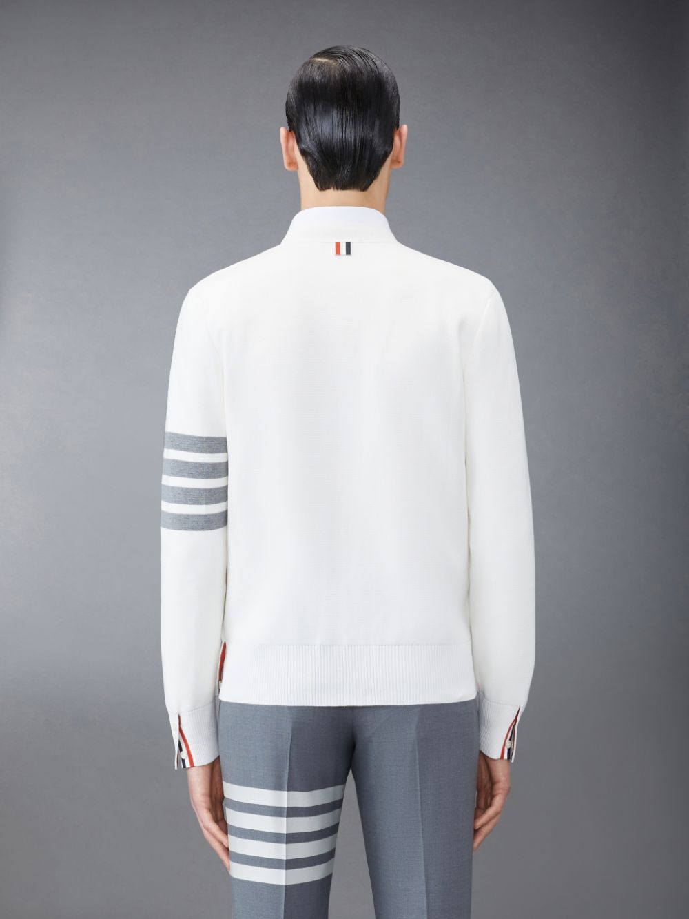 Men Thom Browne Cotton Crepe V-Neck Cardigan White | RIV18L17971