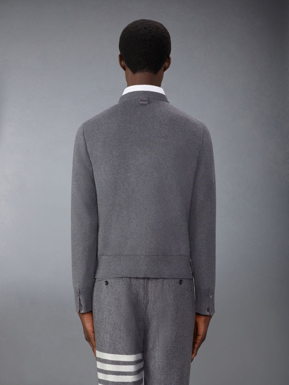 Men Thom Browne Cotton Milano Stitch Pullover Grey | NCJ51G47952