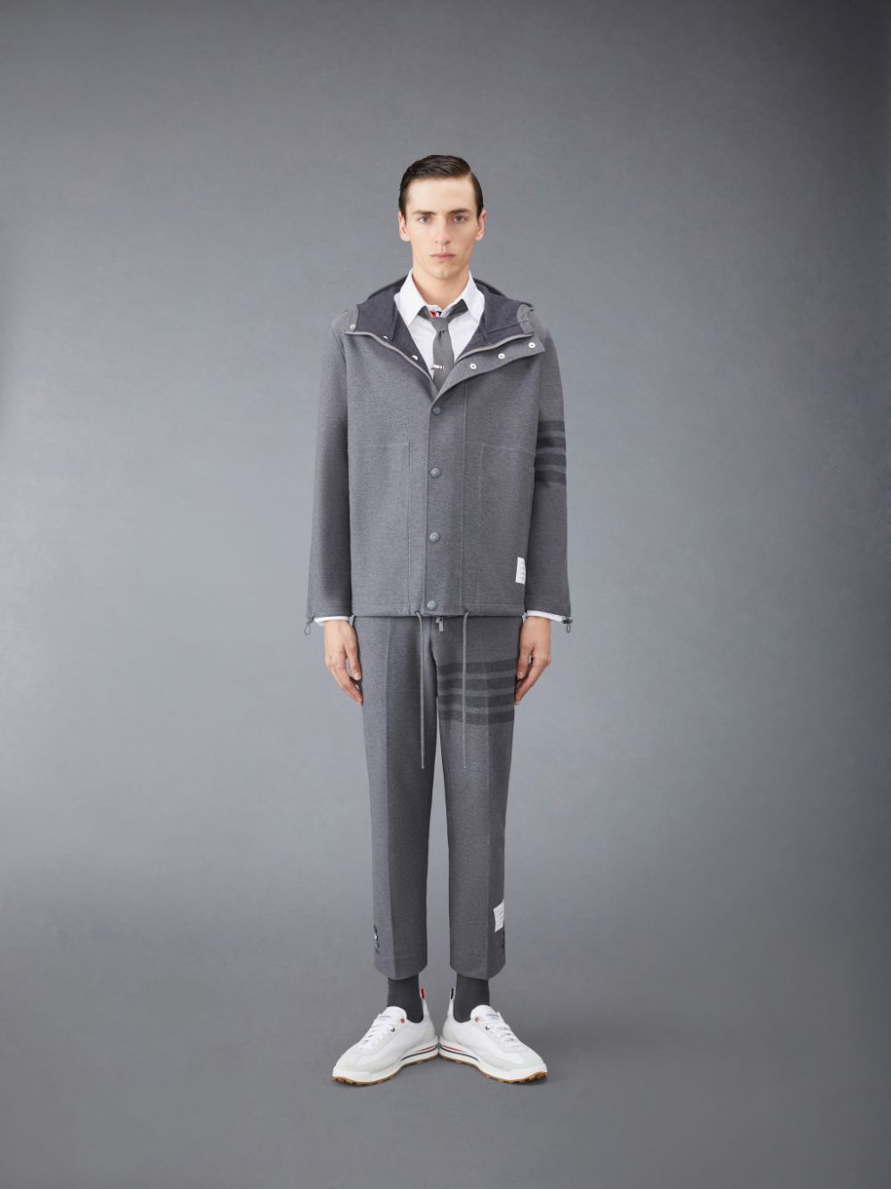 Men Thom Browne Double Face Tech Twill Slim Pants Grey | XTD75R00770