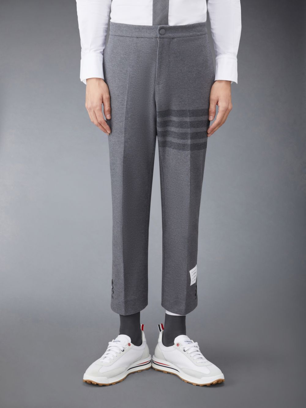 Men Thom Browne Double Face Tech Twill Slim Pants Grey | XTD75R00770