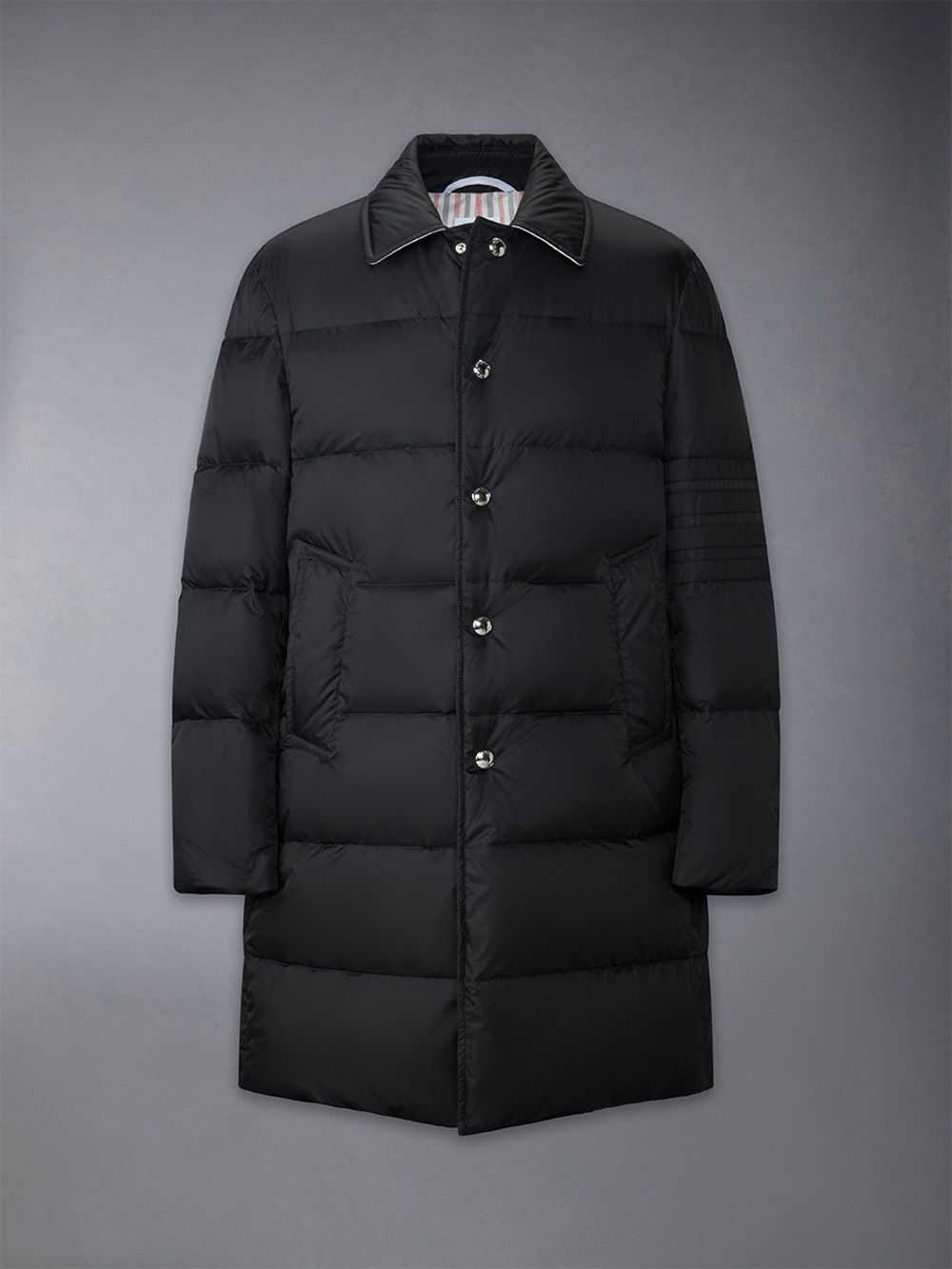 Men Thom Browne Downfilled 4-bar Classic Bal Collar Coats Black | NID32A12129