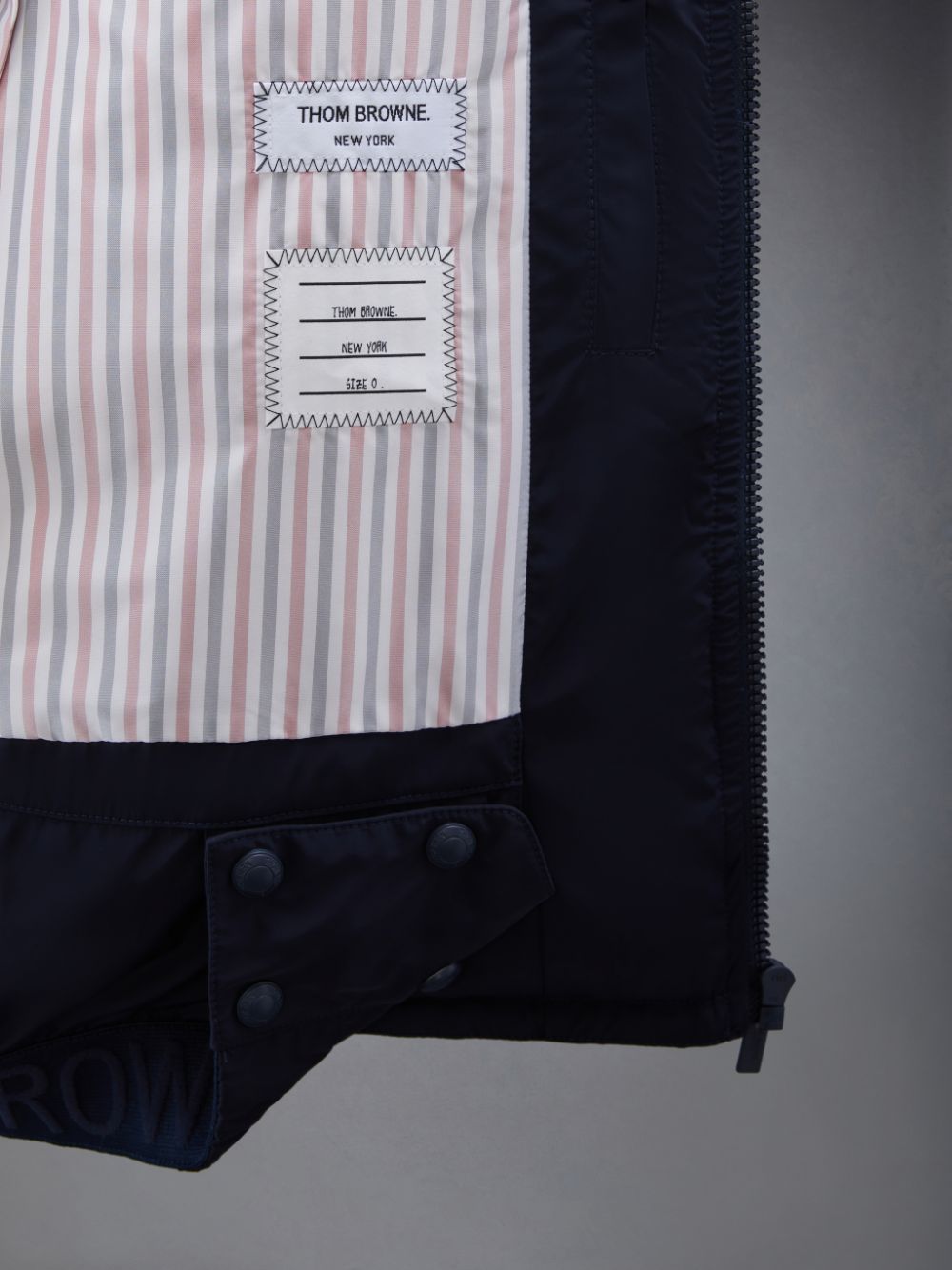 Men Thom Browne Downfilled Twill 4-Bar Ski Jackets Blue | VTD85K84229