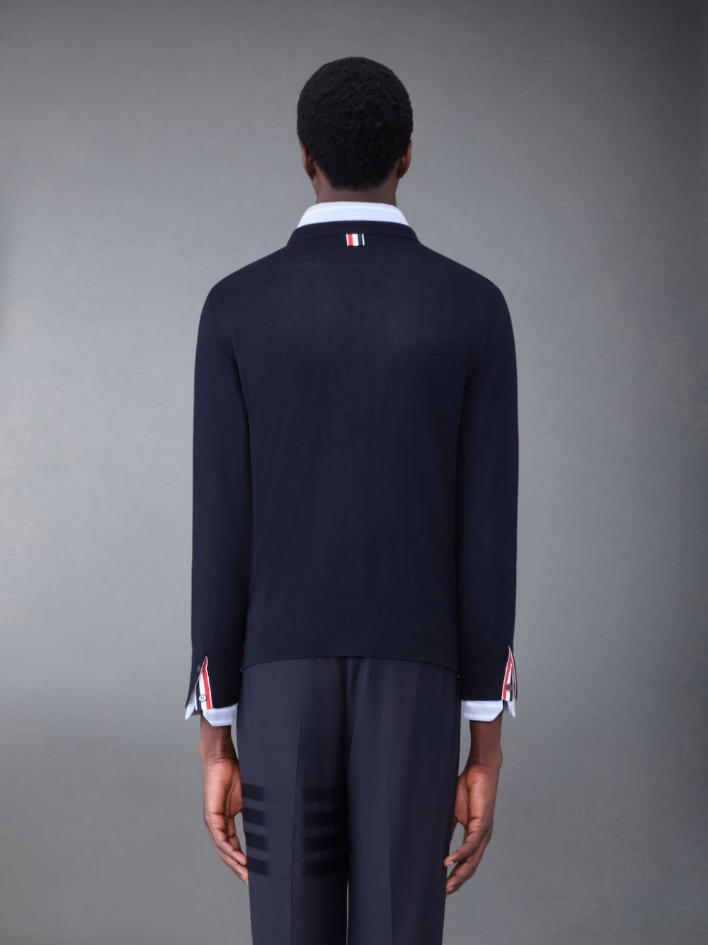 Men Thom Browne Fine Merino Jersey Stripe Relaxed Crew Neck Pullover Blue | ANB04U50355