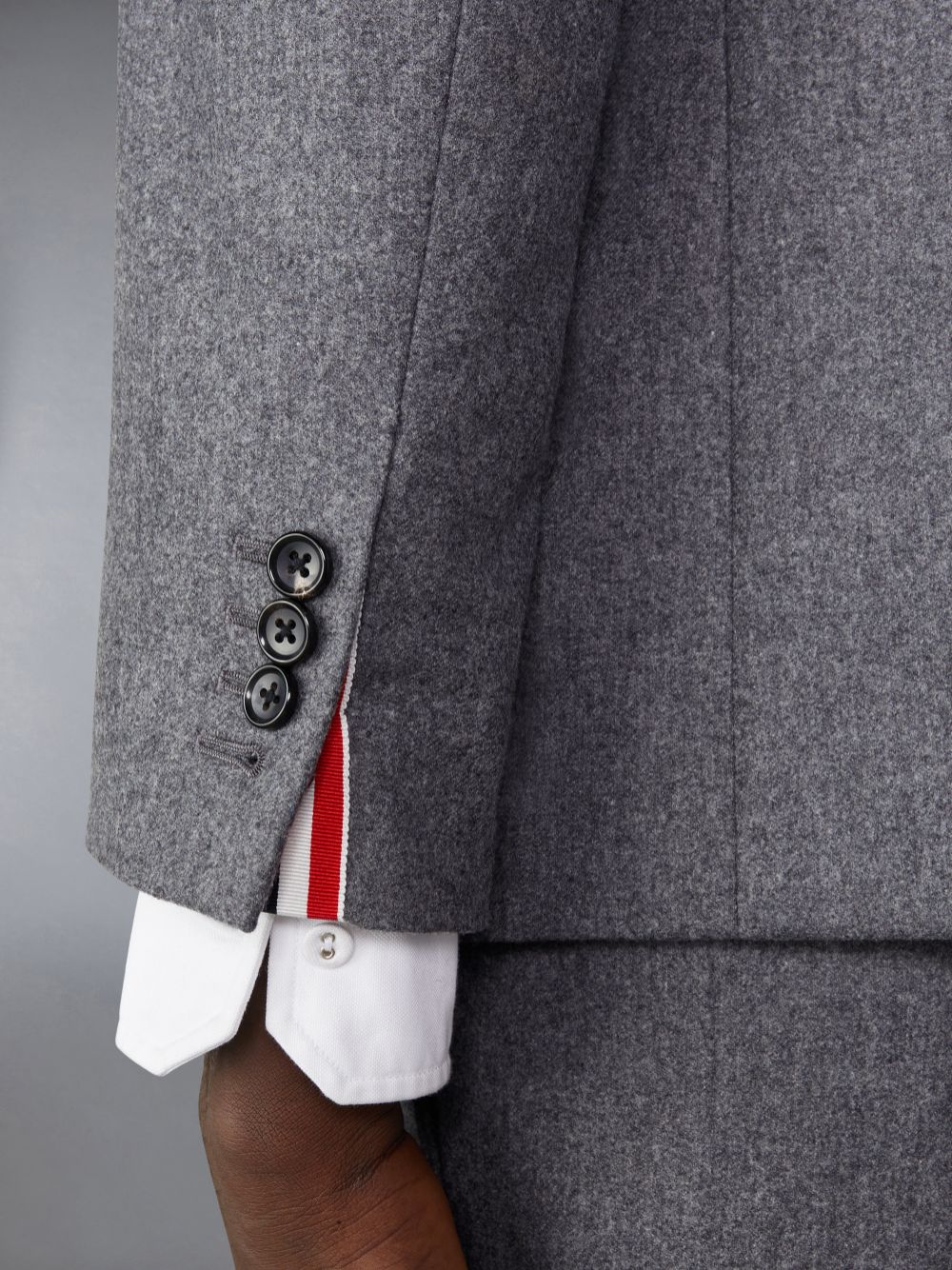 Men Thom Browne Flannel 4-Bar Unstructured Straight Fit Sport Coats Grey | AZF91C63697