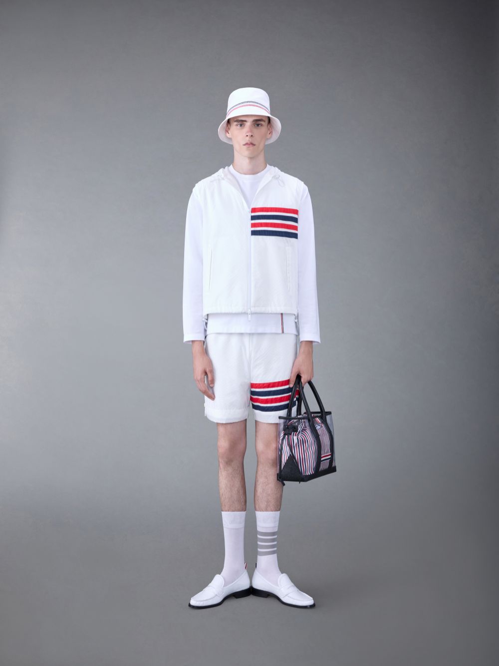 Men Thom Browne Jersey Oversized T Shirts White | NTV46Q97557