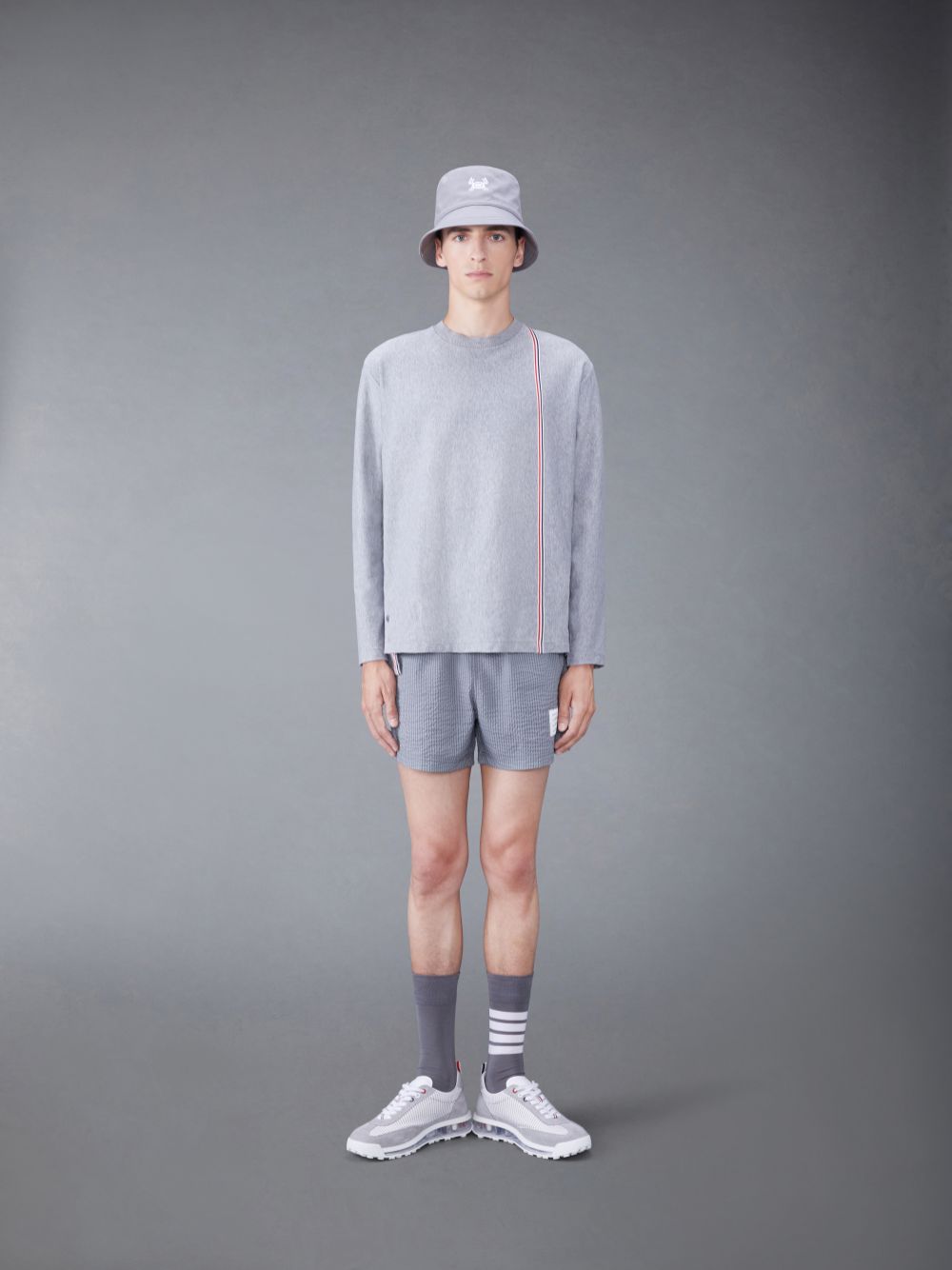 Men Thom Browne Jersey Oversized T Shirts Grey | GPV95O70248