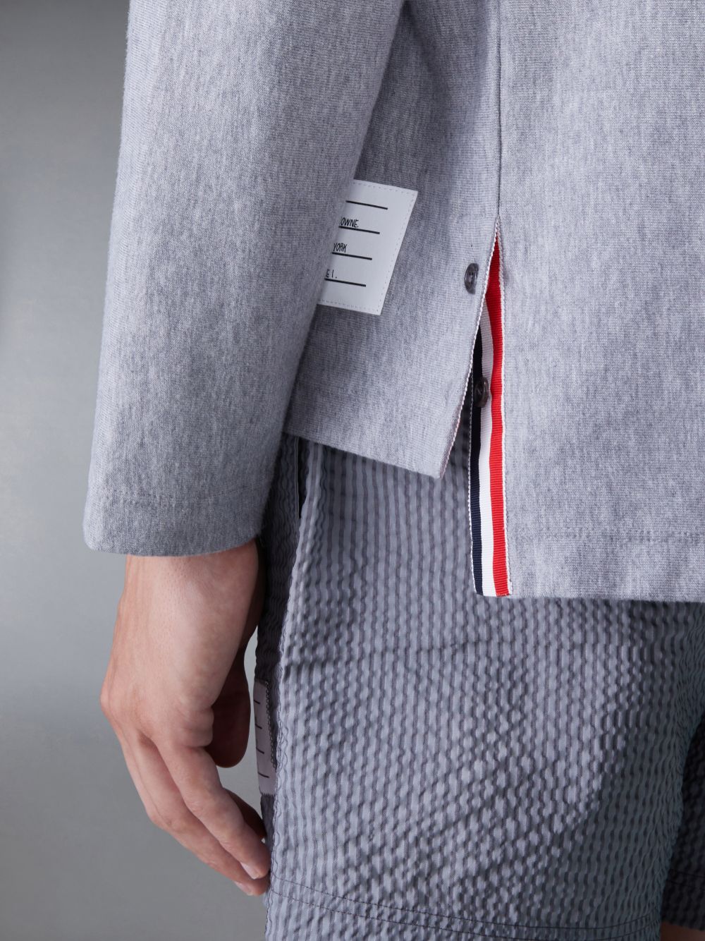 Men Thom Browne Jersey Oversized T Shirts Grey | GPV95O70248