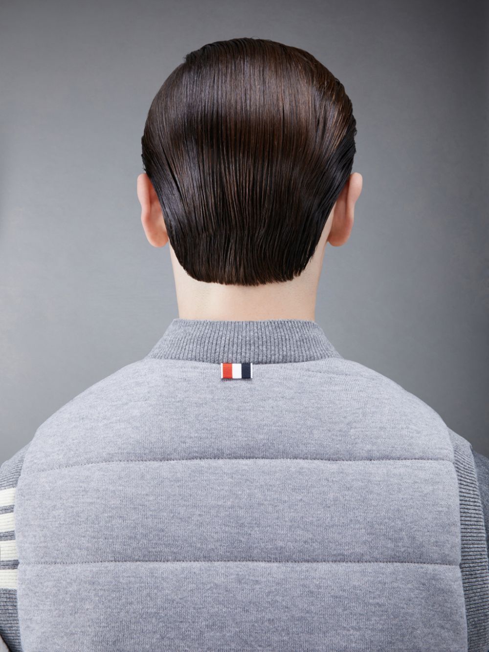 Men Thom Browne MERINO AND JERSEY PADDED REVERSIBLE 4-BAR Vest Grey | GSH79N64929