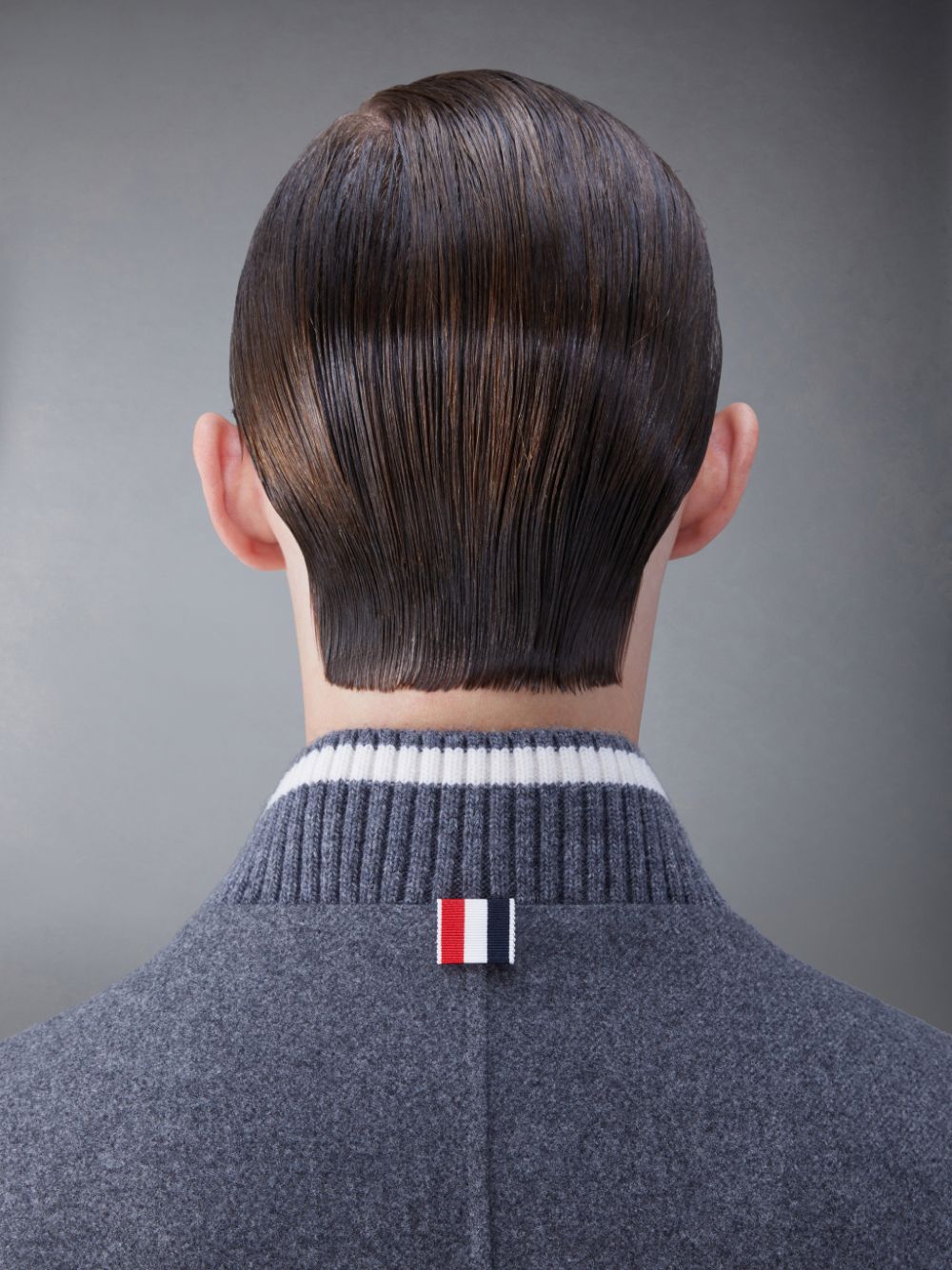 Men Thom Browne Melton 4-Bar Blouson Jackets Grey | BGR38M57093