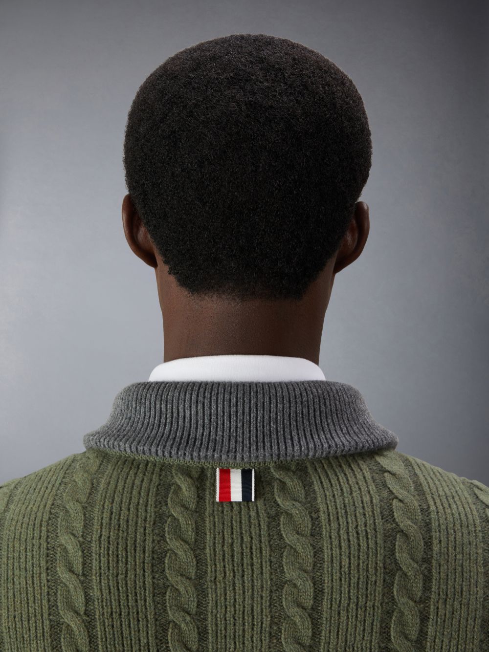 Men Thom Browne Merino Wool and Cotton Cable Bomber Jackets Green | MGG01C92339
