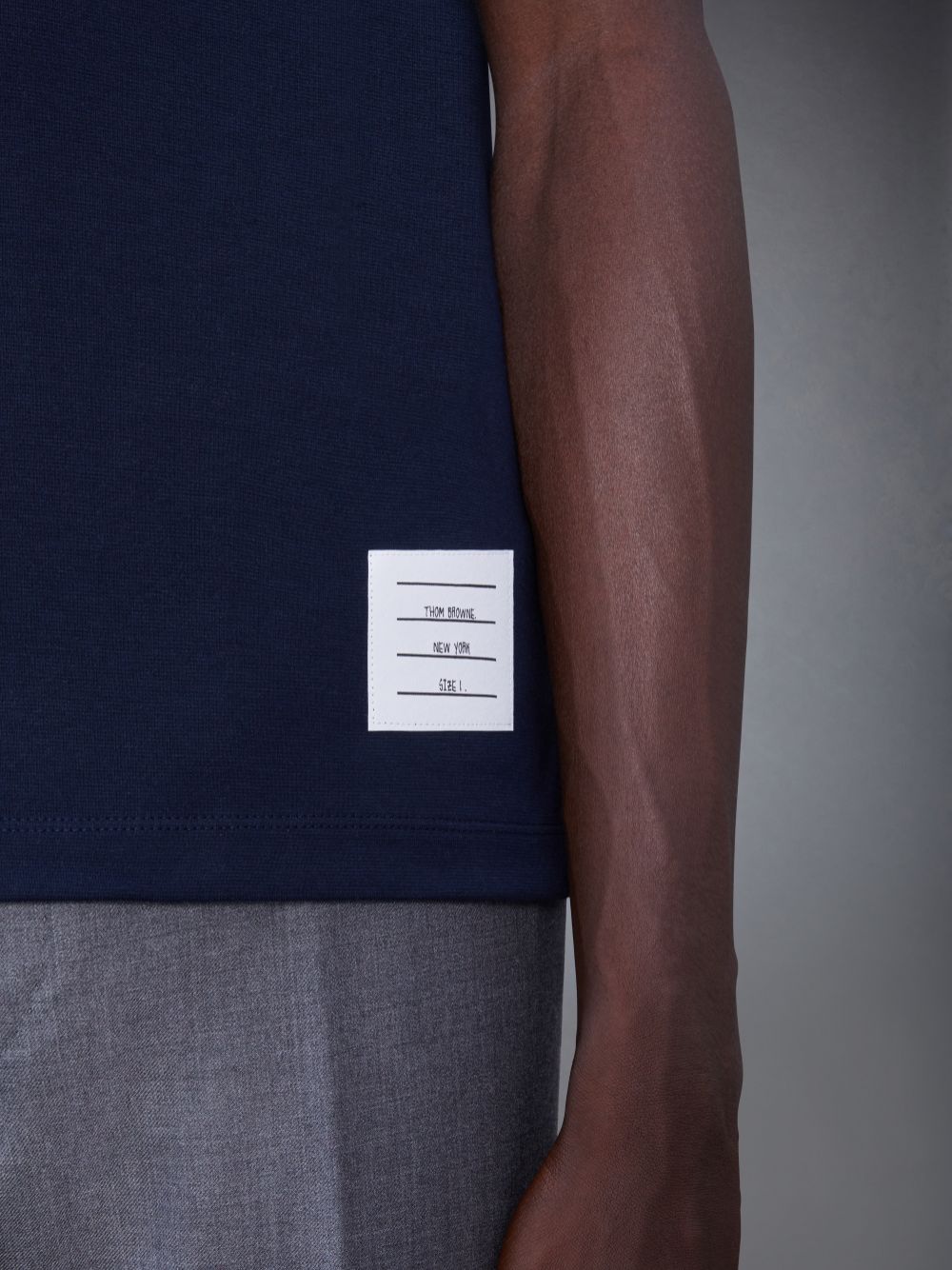 Men Thom Browne Oversized Short Sleeve Pocket T Shirts Blue | WMU89X24306