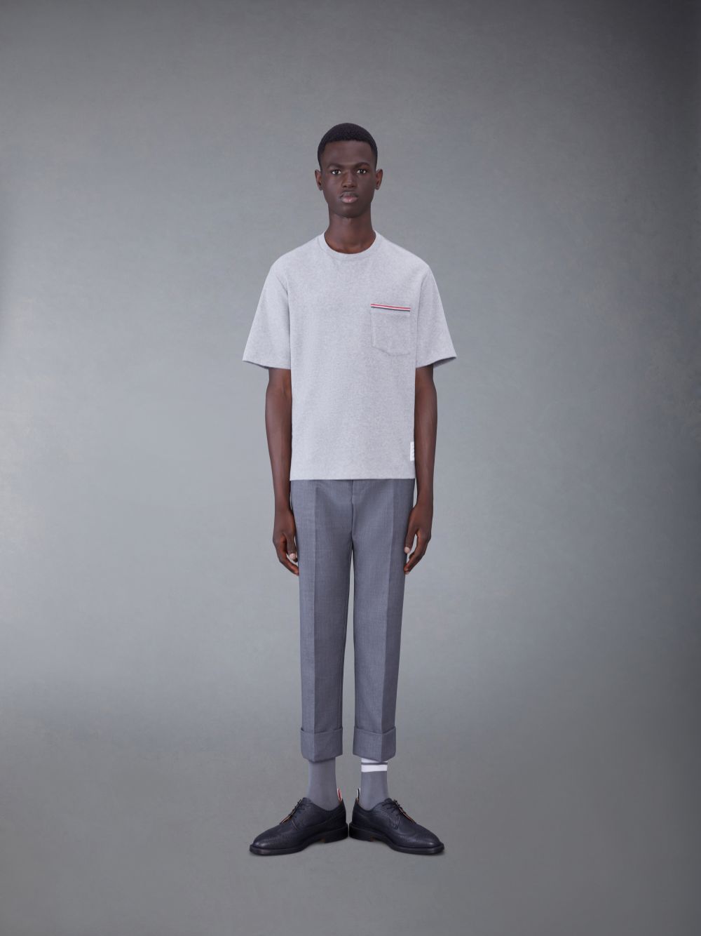 Men Thom Browne Oversized Short Sleeve Pocket T Shirts Grey | TLP91O93873
