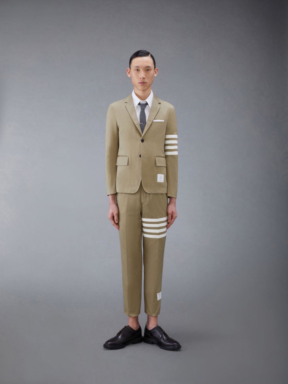 Men Thom Browne Oxford 4-Bar Short Sleeve Shirts White | HEI20A74190