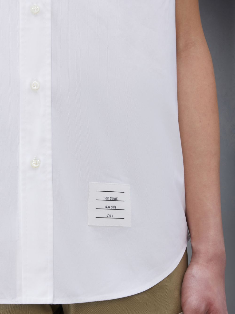 Men Thom Browne Oxford 4-Bar Short Sleeve Shirts White | HEI20A74190