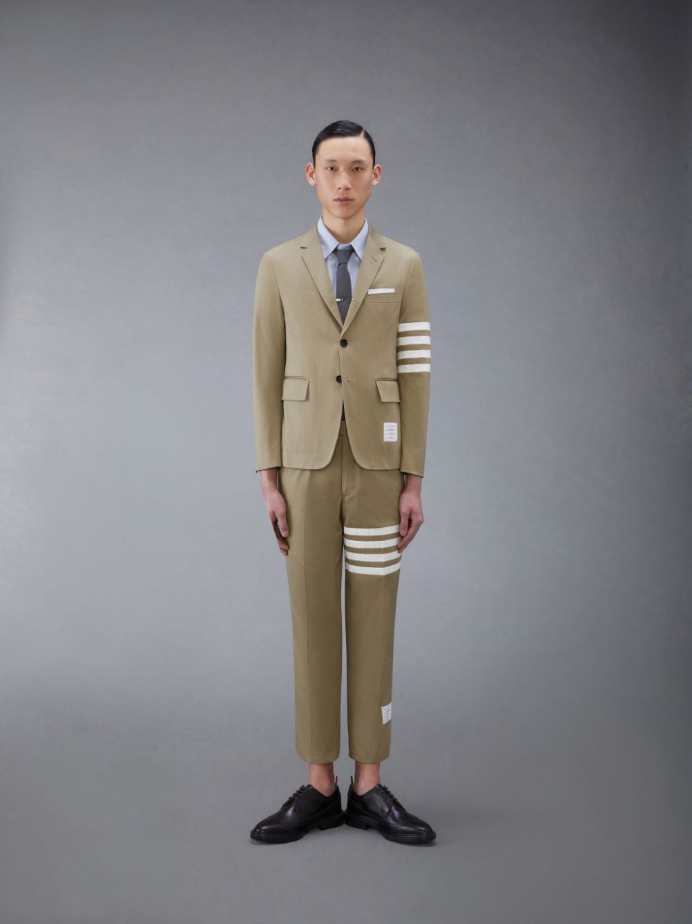 Men Thom Browne Oxford 4-Bar Short Sleeve Shirts Blue | UUI18D22898