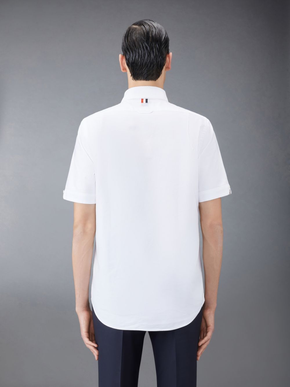 Men Thom Browne Oxford Short Sleeve Shirts White | RFF22E63423