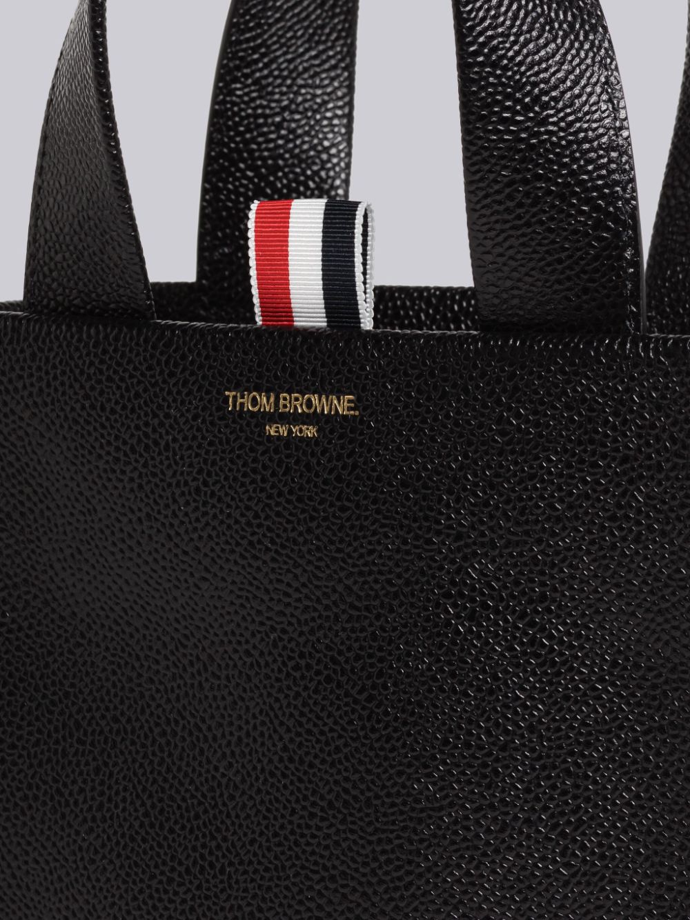 Men Thom Browne Pebble Grain Leather Small Square Tote Bags Black | GIO40Q17435