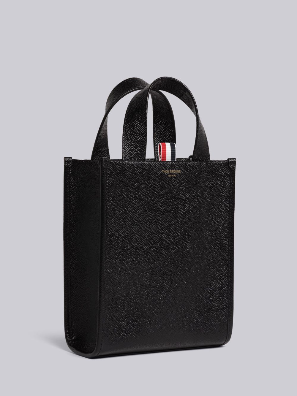 Men Thom Browne Pebble Grain Leather Small Square Tote Bags Black | GIO40Q17435