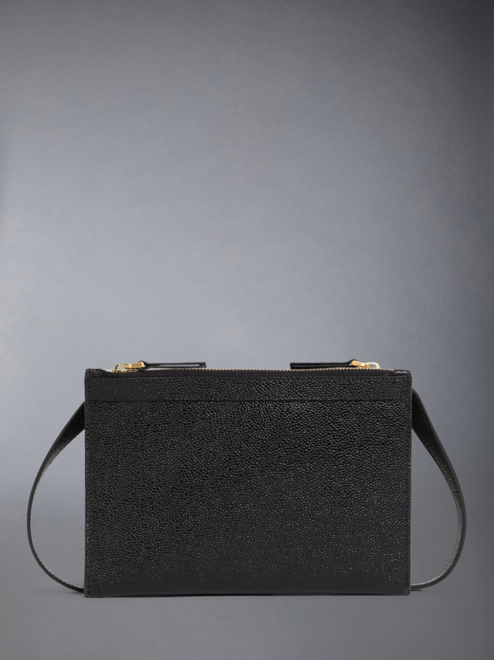 Men Thom Browne Pebble Grain Leather Small Document Holder Crossbody Bags Black | HLW88P22116