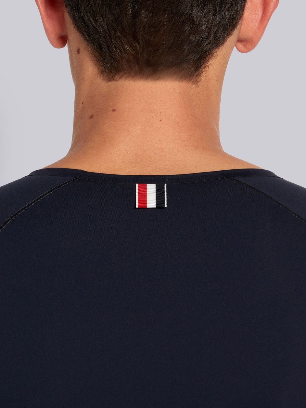 Men Thom Browne Piece-dyed Interlock 4-Bar Compression T Shirts Navy | VNB44B21257