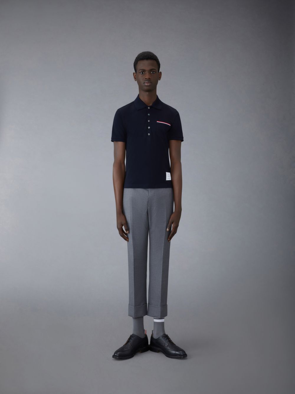 Men Thom Browne Pique Pocket Polo Shirt Blue | SLZ95M97694