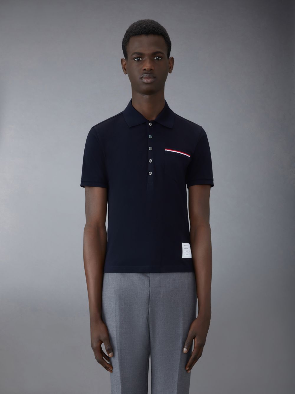 Men Thom Browne Pique Pocket Polo Shirt Blue | SLZ95M97694