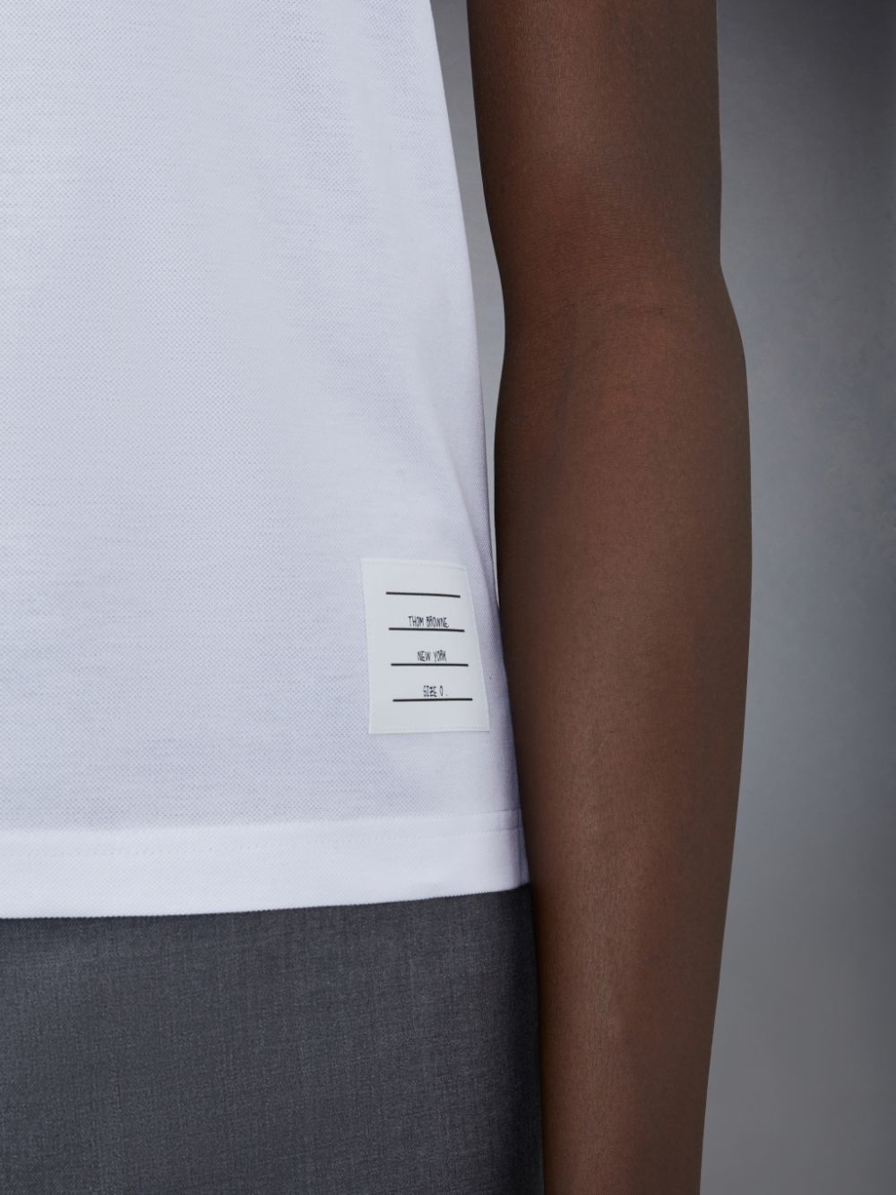 Men Thom Browne Pique Pocket Polo Shirt White | WZM09S83127