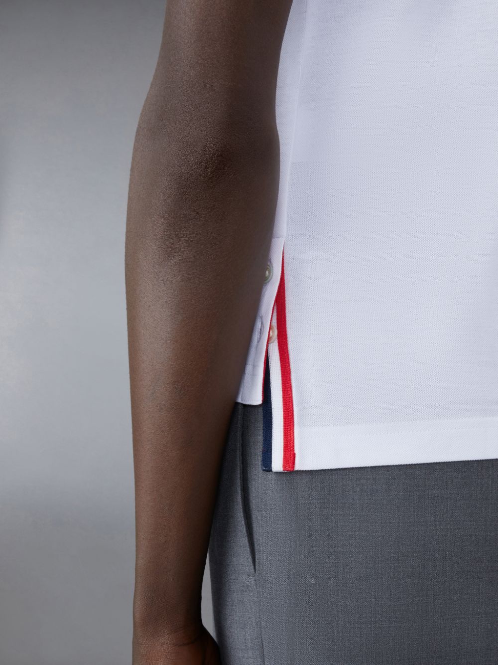 Men Thom Browne Pique Pocket Polo Shirt White | WZM09S83127
