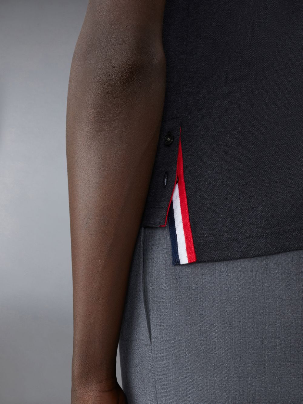 Men Thom Browne Pique Pocket Polo Shirt Grey | EVX36I32472