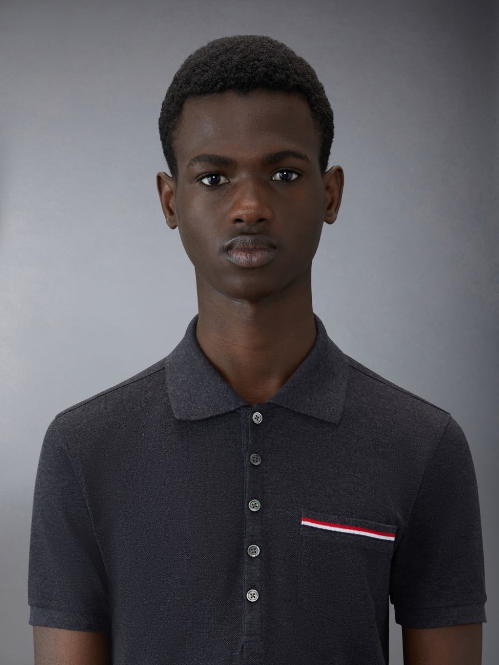 Men Thom Browne Pique Pocket Polo Shirt Grey | EVX36I32472