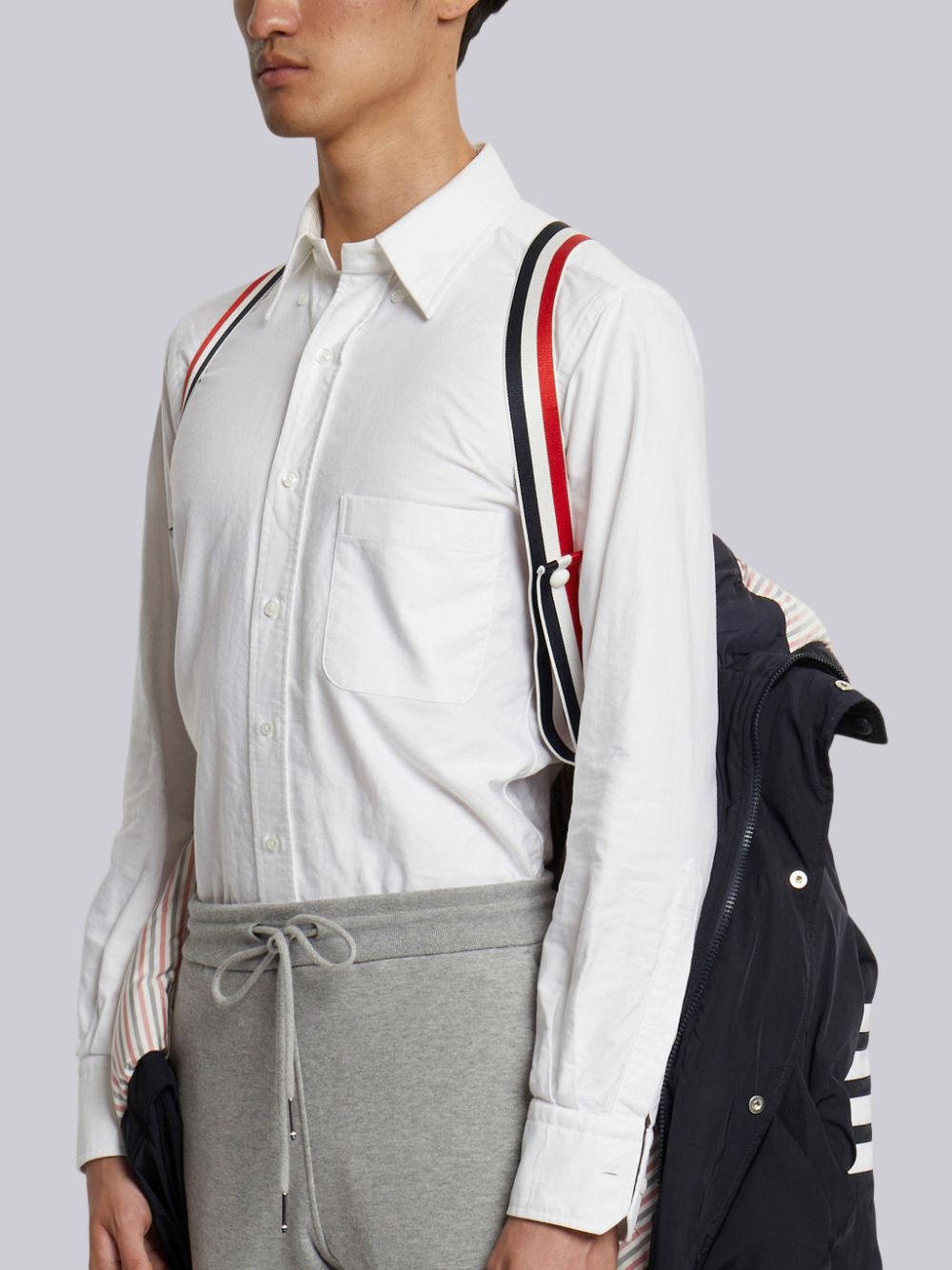 Men Thom Browne Poly Twill 4-bar Sideline Football Parka Navy | VYI36H12353