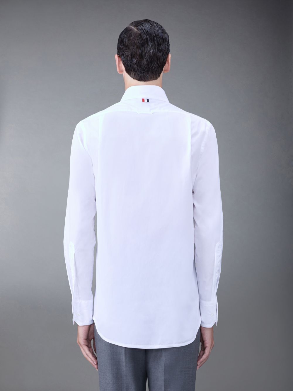 Men Thom Browne Poplin Tipping Shirts White | EUO69N63360