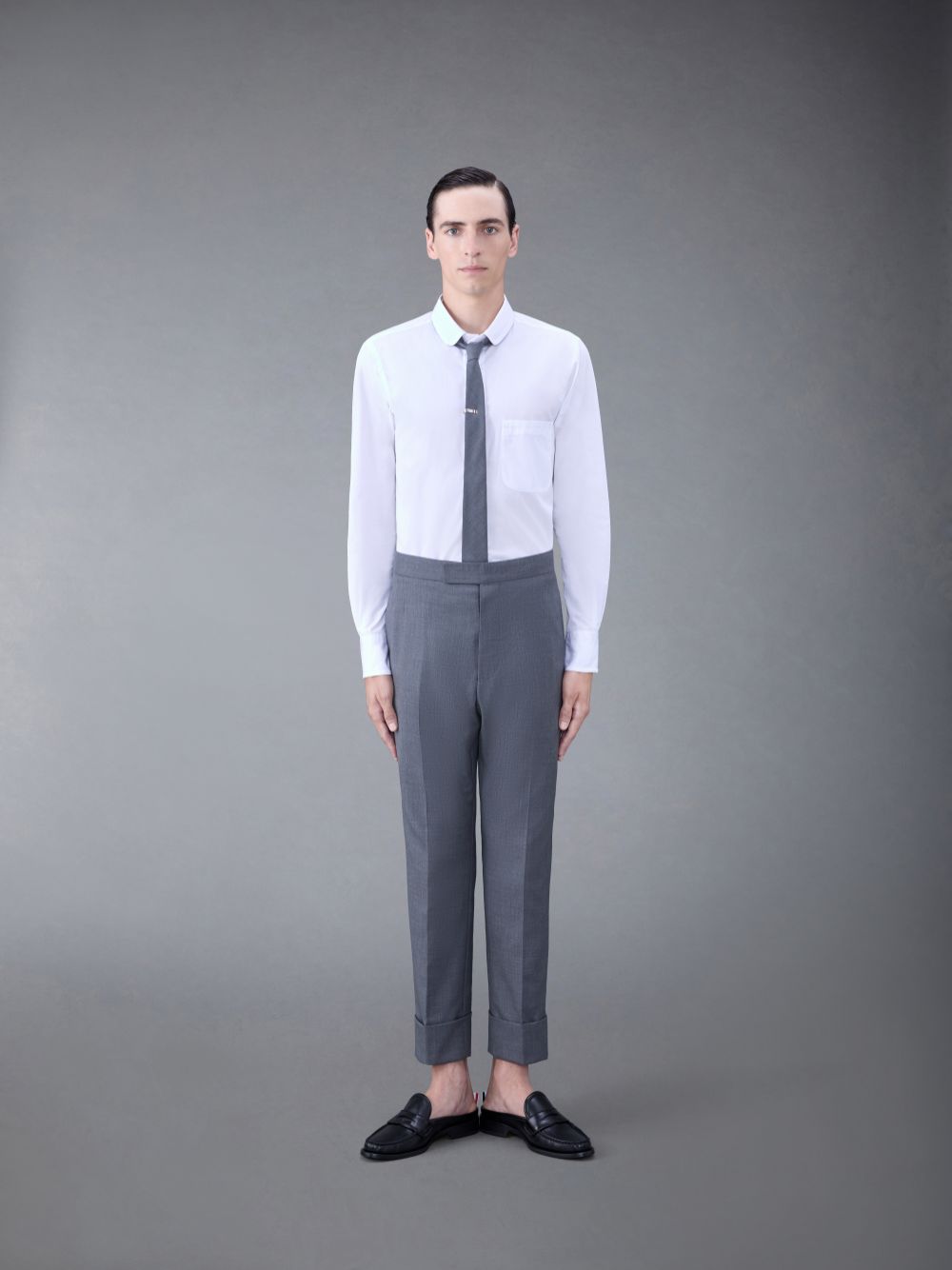 Men Thom Browne Poplin Tipping Shirts White | EUO69N63360