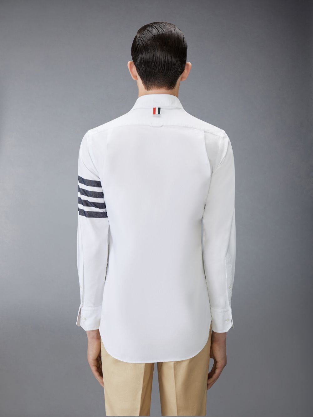 Men Thom Browne SOLID OXFORD 4-BAR POINT COLLAR Shirts White | JAR44L42274