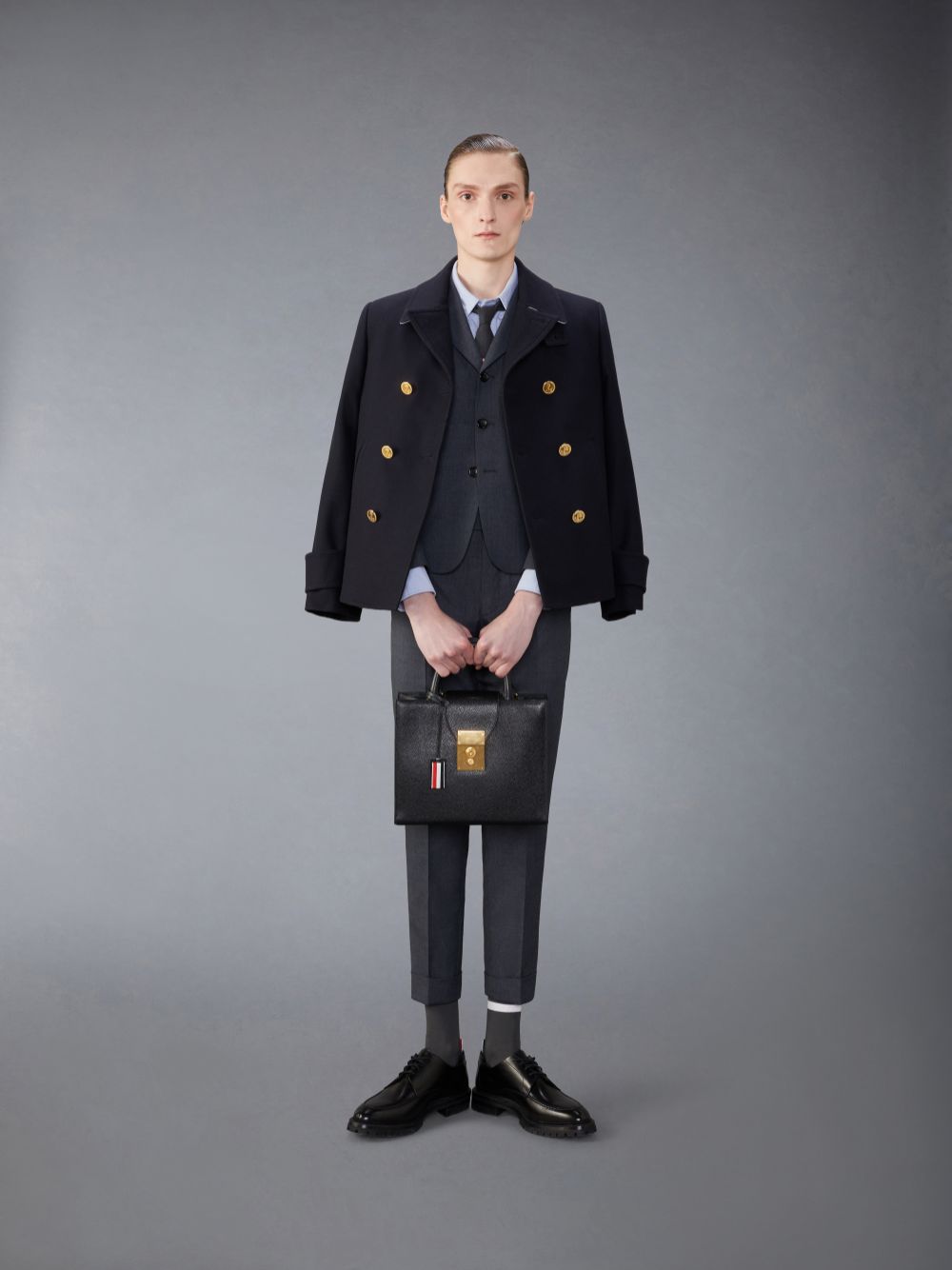 Men Thom Browne School Uniform Sport Coats Grey | BUD98Z38547